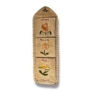 Vintage Hawaiian Wall Mail Organizer